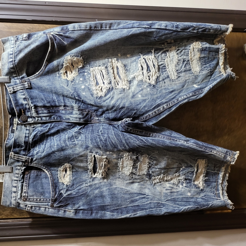Distressed Blue Jean Shorts for Men